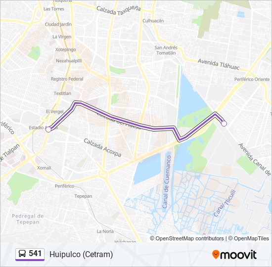 Mapa de 541 de autobús