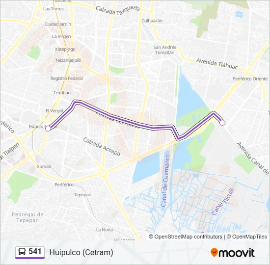 541 Bus Line Map