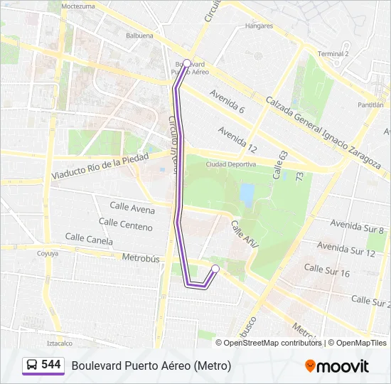 544 Bus Line Map