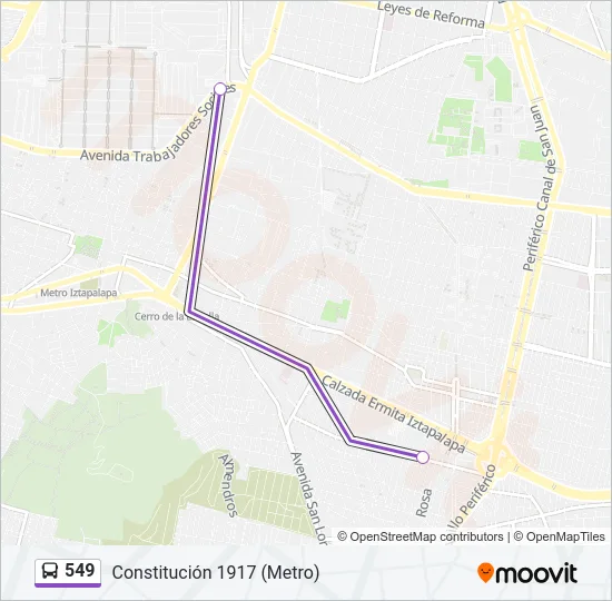 549 Bus Line Map
