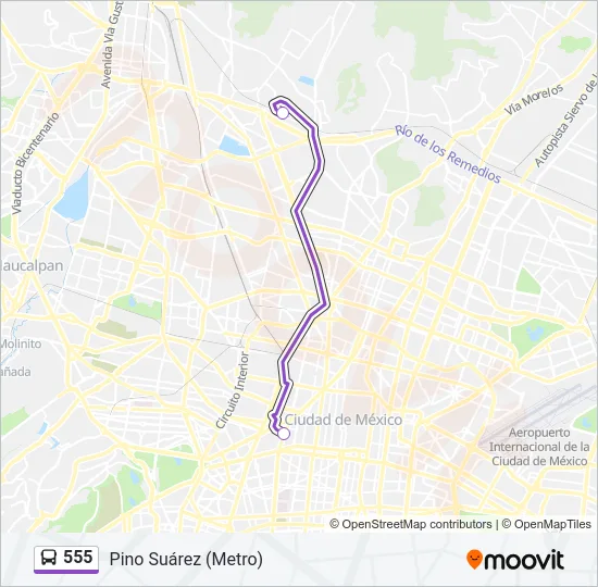 555 Bus Line Map