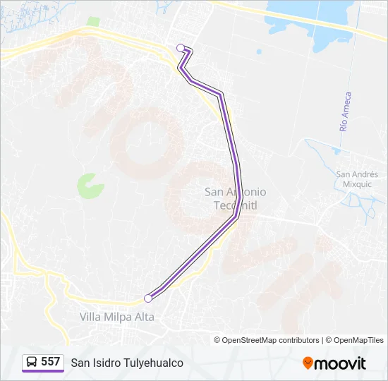 557 Bus Line Map