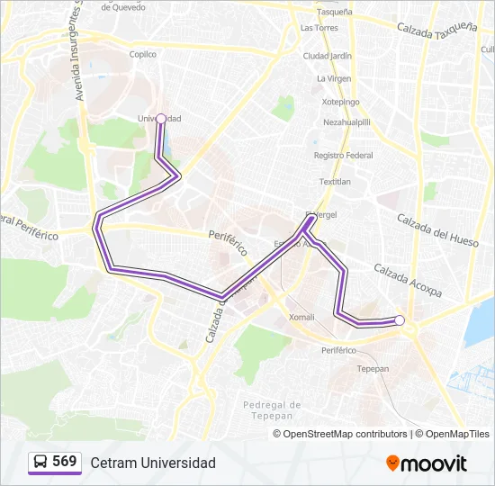 569 Bus Line Map