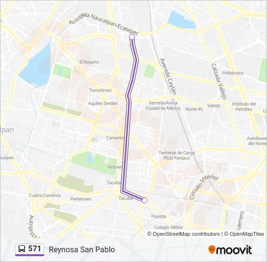 571 Bus Line Map