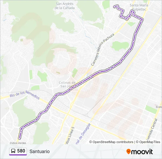580 Bus Line Map