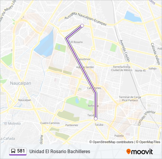 581 bus Line Map