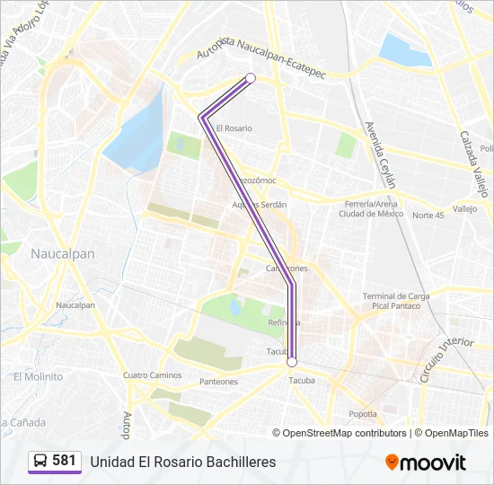 581 Bus Line Map