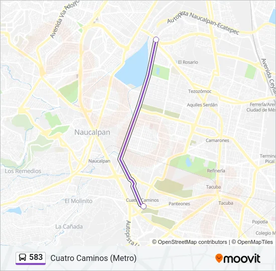 583 Bus Line Map