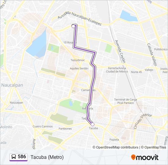 586 bus Line Map