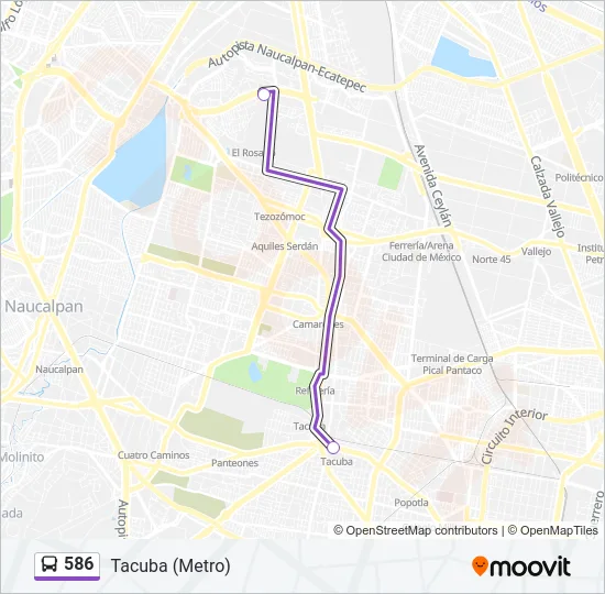 586 Bus Line Map
