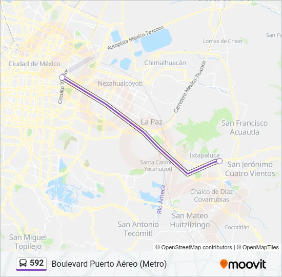 592 Bus Line Map