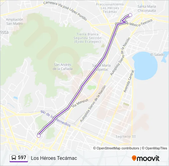 597 Bus Line Map