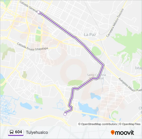 604 Bus Line Map