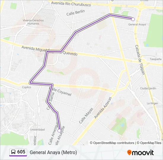 605 Bus Line Map