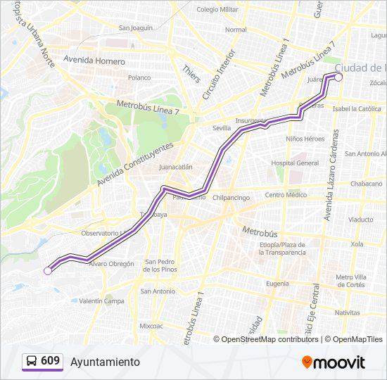 609 bus Line Map