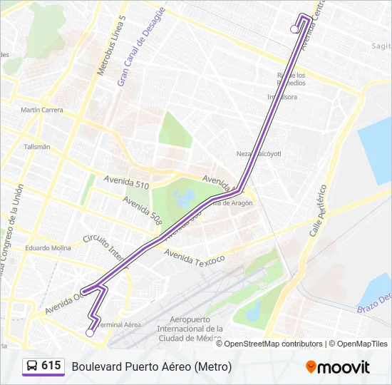 615 Bus Line Map