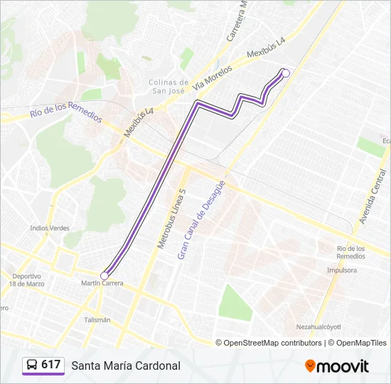 617 Bus Line Map