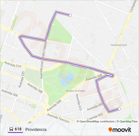 618 Bus Line Map