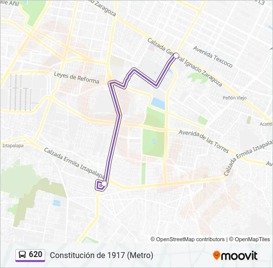 620 Bus Line Map