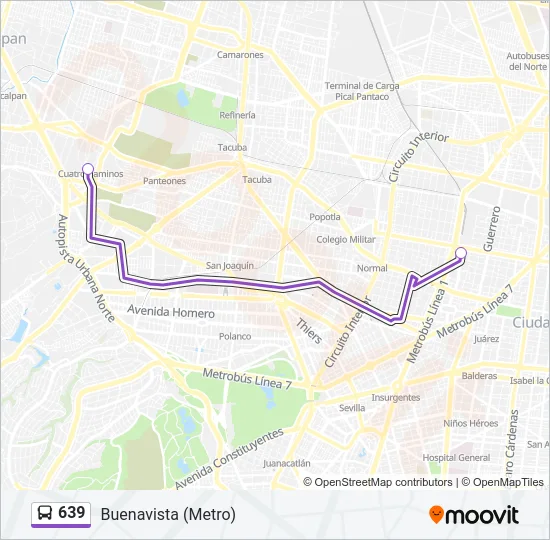 639 Bus Line Map