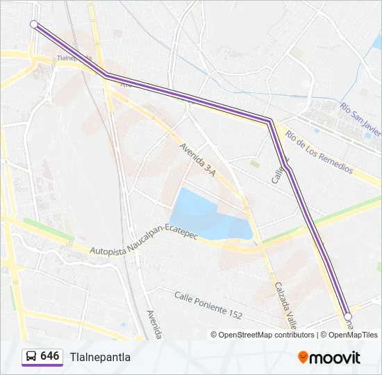 646 Bus Line Map
