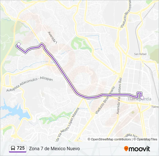 725 Bus Line Map