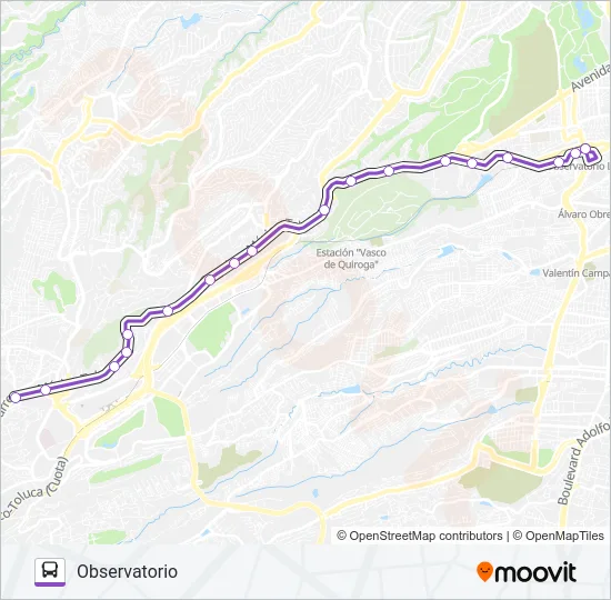 OBSERVATORIO - YAQUI Bus Line Map