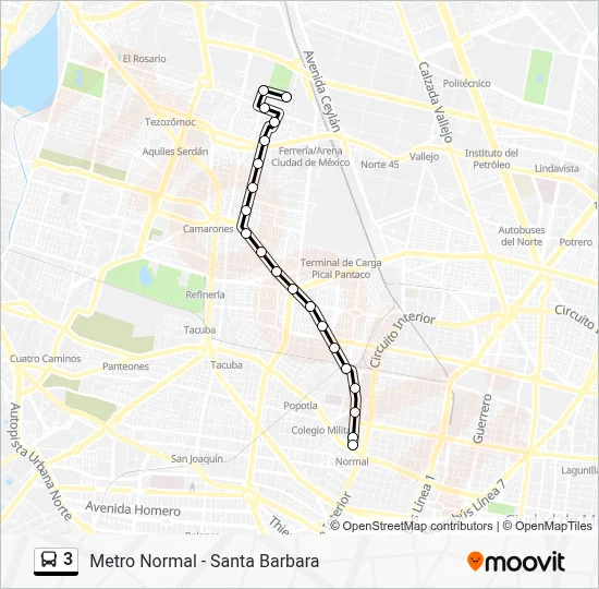 Ruta 3: horarios, paradas y mapas - Metro Normal - Santa Barbara ...