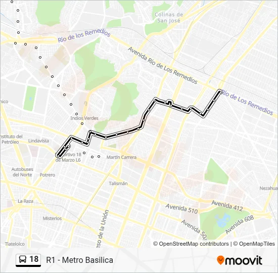 Metro R1 Ruta 18: horarios, paradas y mapas - R1 - Metro Basilica (Actualizado)