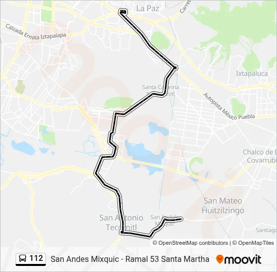 Ruta 112: horarios, paradas y mapas - San Andes Mixquic - Ramal 53 ...