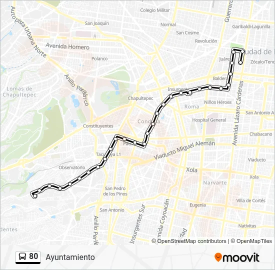80 Route: Schedules, Stops & Maps - Cuernito - Ayuntamiento (Updated)