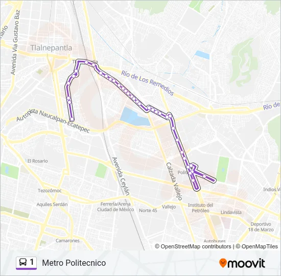 1 Bus Line Map
