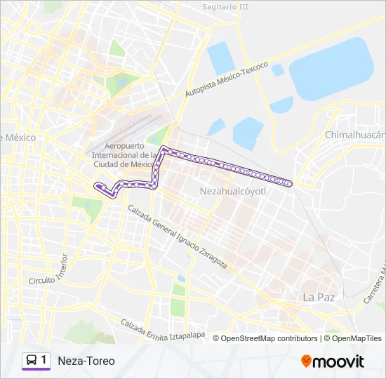 1 Bus Line Map