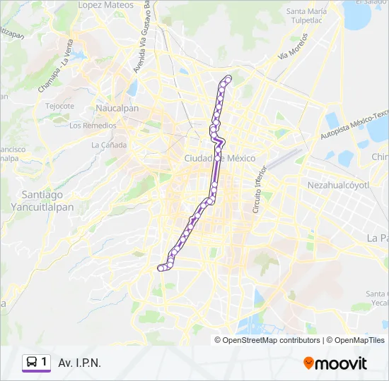 1 Bus Line Map