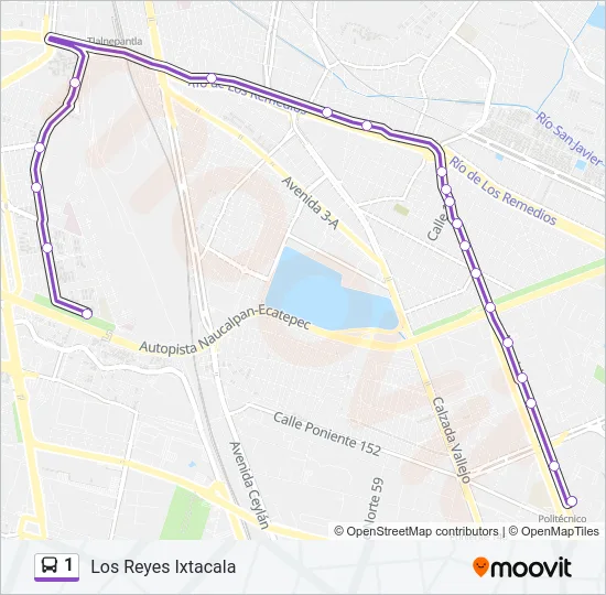 1 Bus Line Map