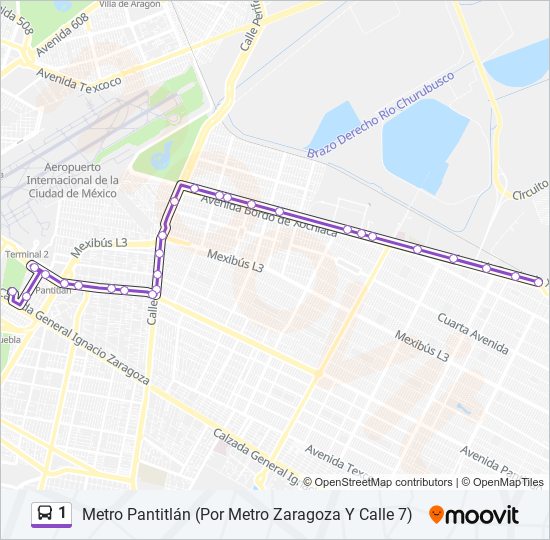 1 bus Line Map