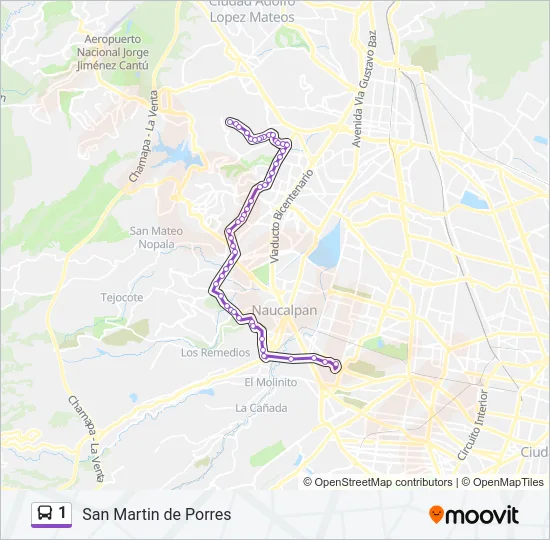 1 Bus Line Map