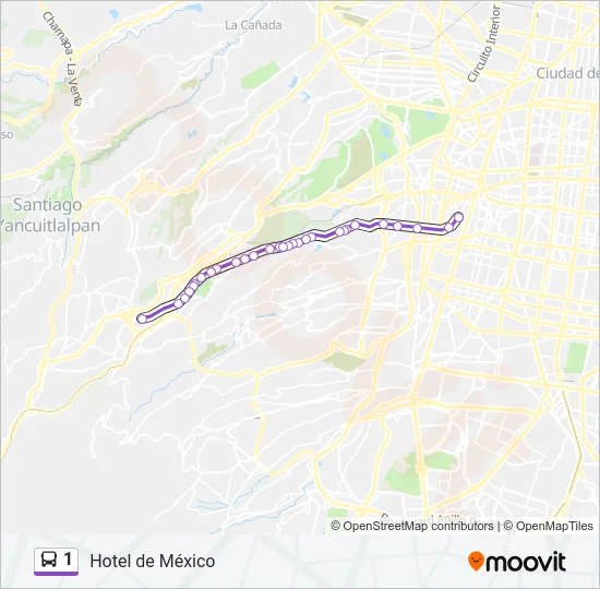 1 Bus Line Map