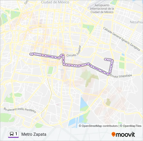 1 Bus Line Map