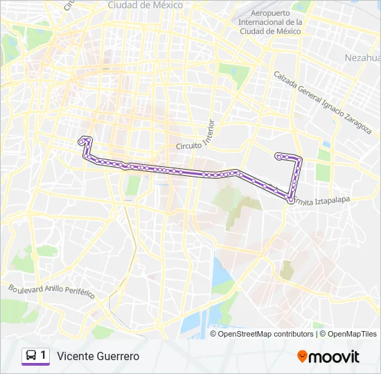 1 Bus Line Map