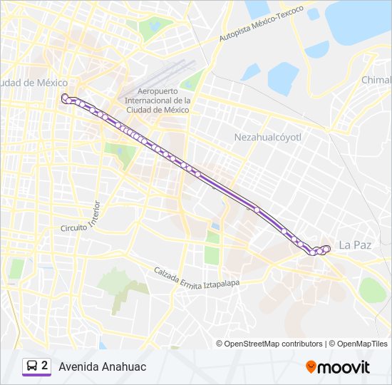 Mapa de 2 de autobús