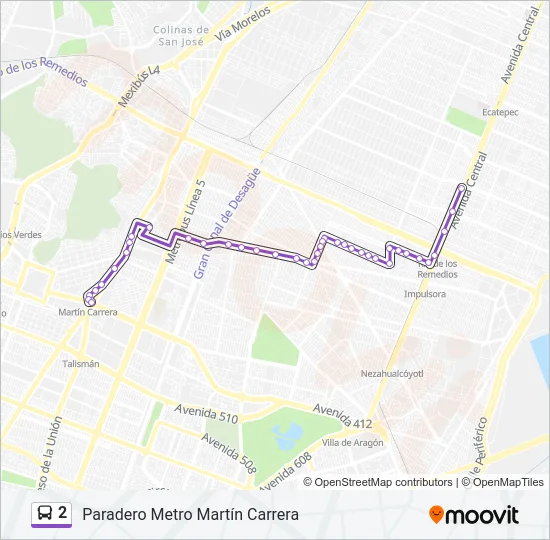2 Bus Line Map