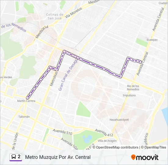 2 Bus Line Map