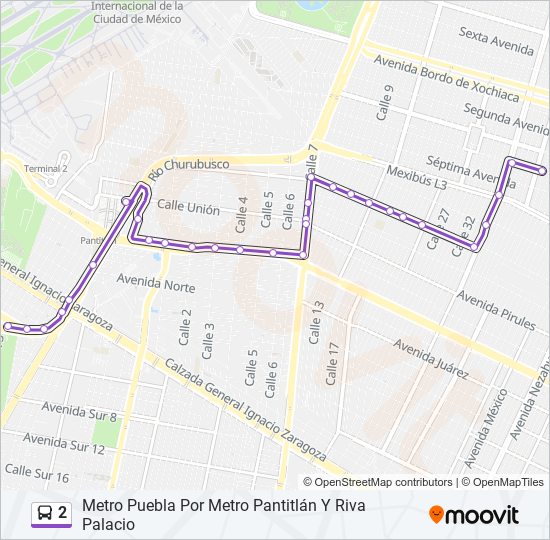 Mapa de 2 de autobús