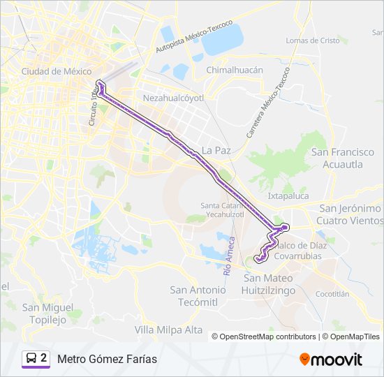 Mapa de 2 de autobús