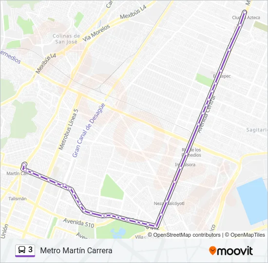 3 Bus Line Map