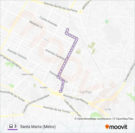 3 Bus Line Map