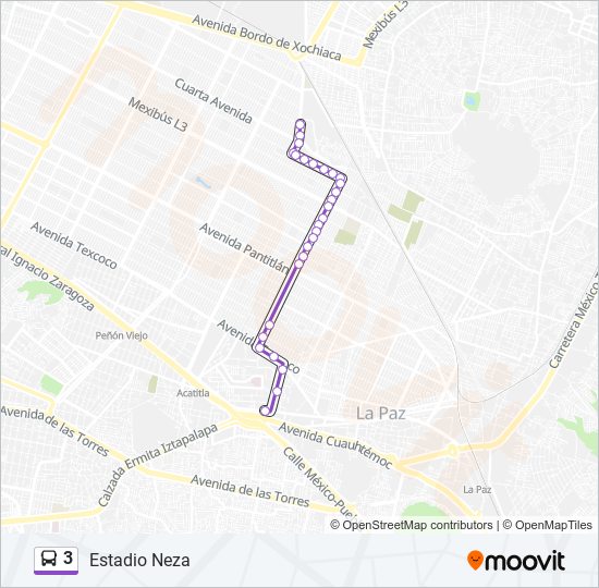 Mapa de 3 de autobús