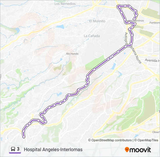 3 Bus Line Map