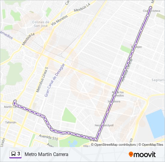 Ruta 3: horarios, paradas y mapas - Metro Martín Carrera (Actualizado)